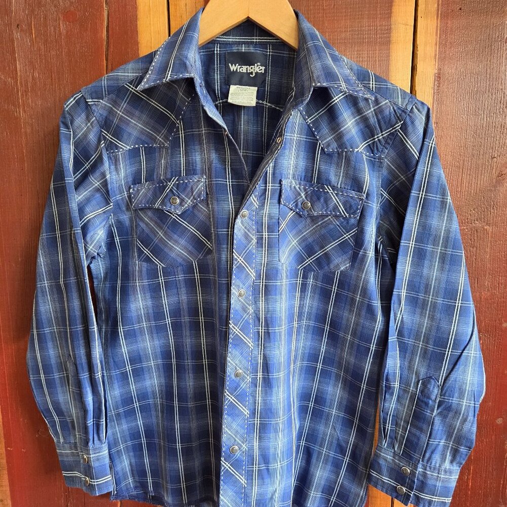 Wrangler Boys Pearl Snap Western Shirt - Large 10/12